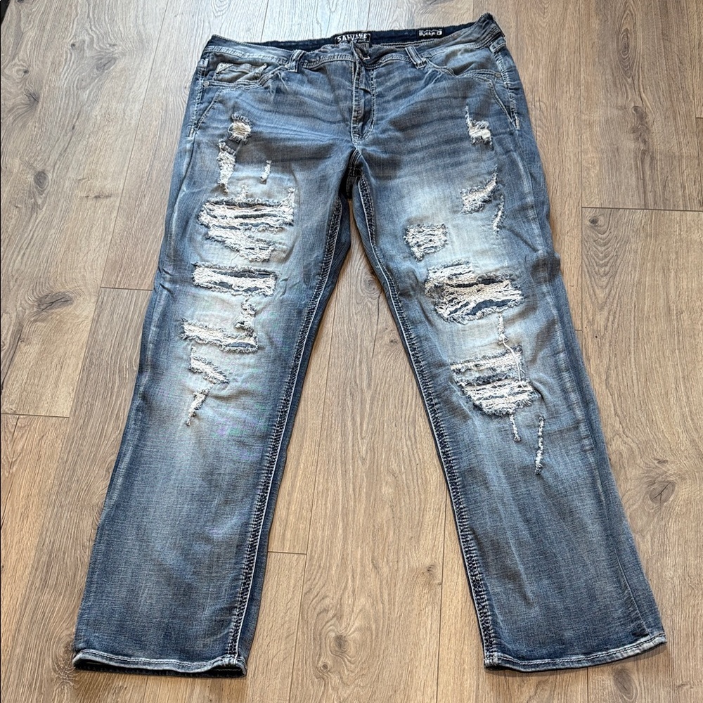 SALVAGE Anarchy Straight Relaxed Fit Distressed Jeans Size 40L